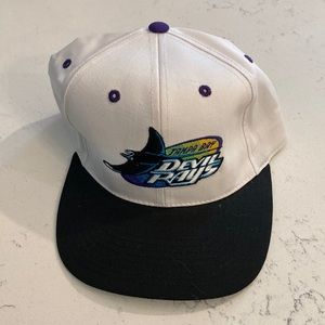 EUC Inaugural Season vintage Tampa Bay Devil Rays adjustable hat and Pin combo